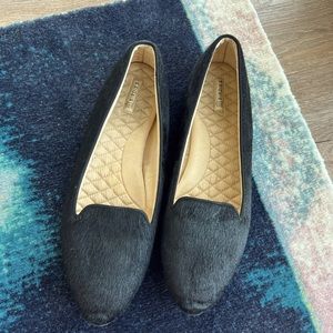 Birdies “The Starling” in Black Faux Fur Size 11